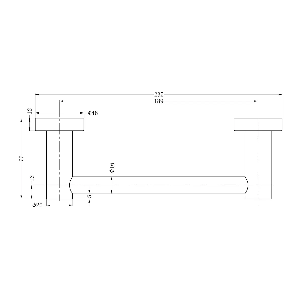 Nero Mecca Hand Towel Rail Gun Metal