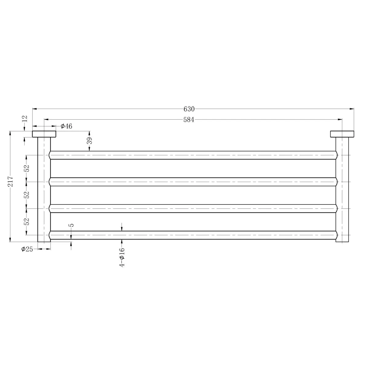 Nero Mecca Towel Rack Gun Metal