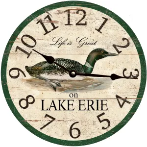 Personalized Lake Clock with Loon Design – Custom Lake House Decor