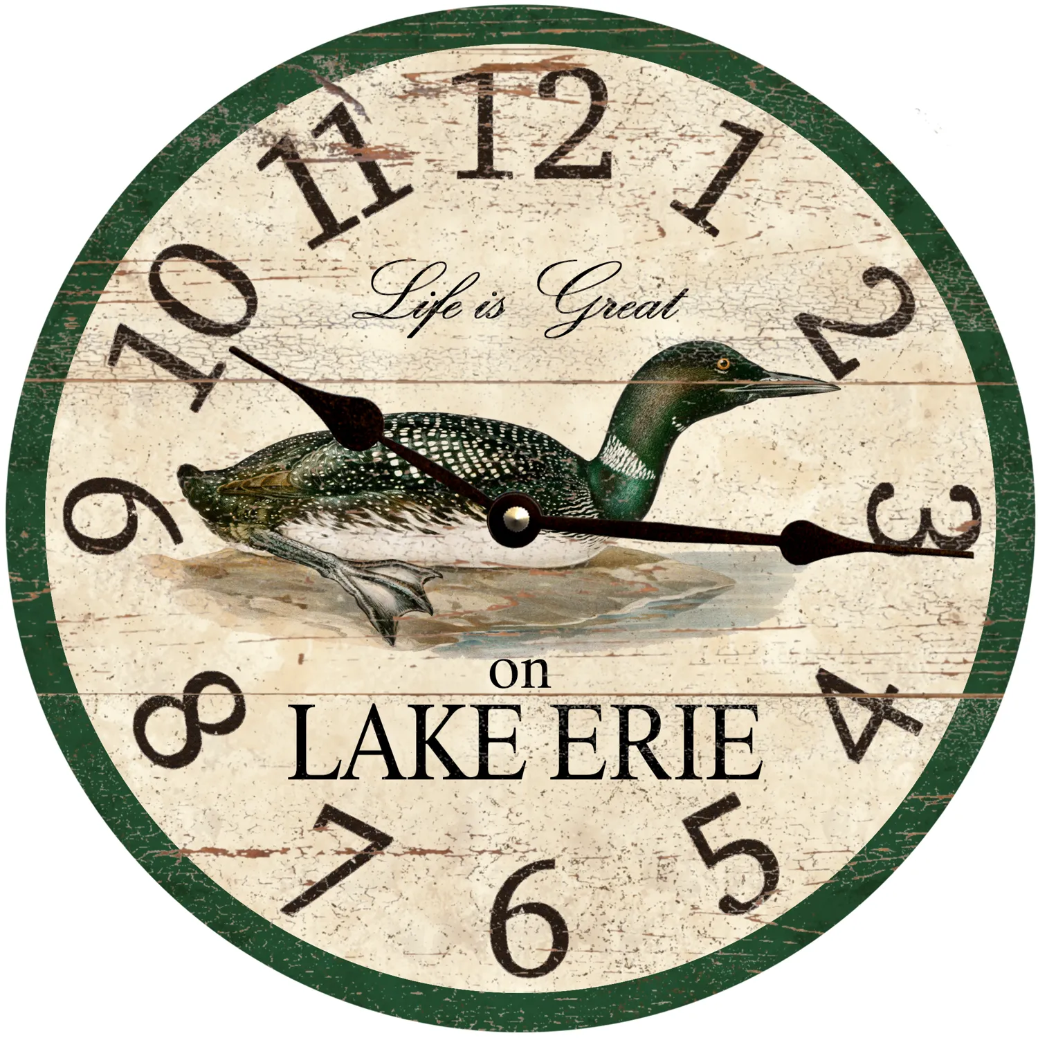 Personalized Lake Clock with Loon Design – Custom Lake House Decor