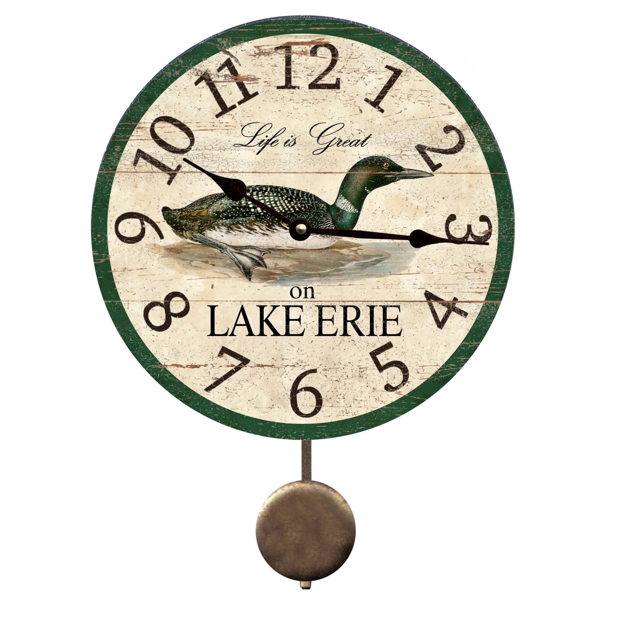Personalized Lake Clock with Loon Design – Custom Lake House Decor