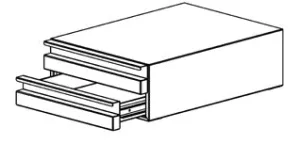 Production Basics 8608 RTW Series 2 - 3" Drawers for Workstations, 18"D x 14"W