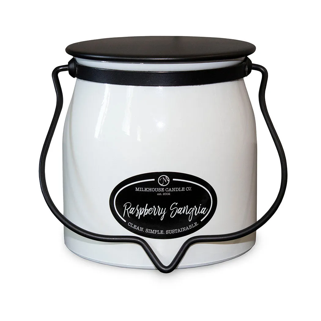 Raspberry Sangria 16oz Butter Jar Candle by Milkhouse Candle Co.