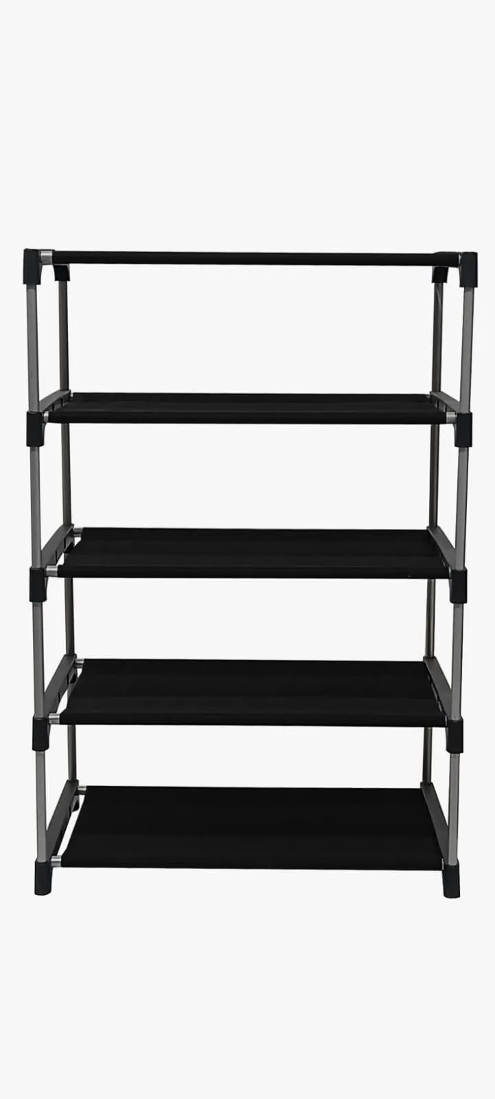 RAXON WORLD Multipurpose 4 Shelves Collapsible Metal Pipes with Non-Woven 100GSM Fabric Cover for Shoe/Cloth/Toy/Books (Pink)