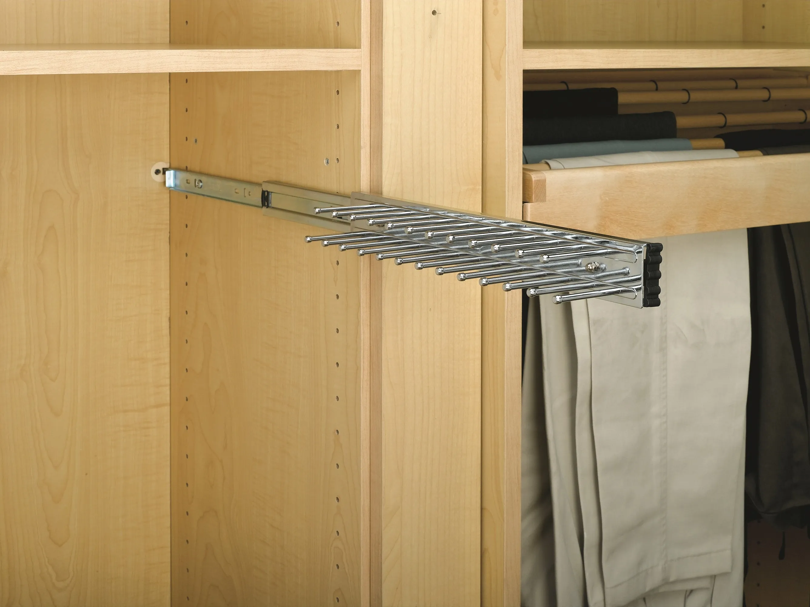 Rev-A-Shelf 14" Chrome Side mount Tie Rack TRC-14CR