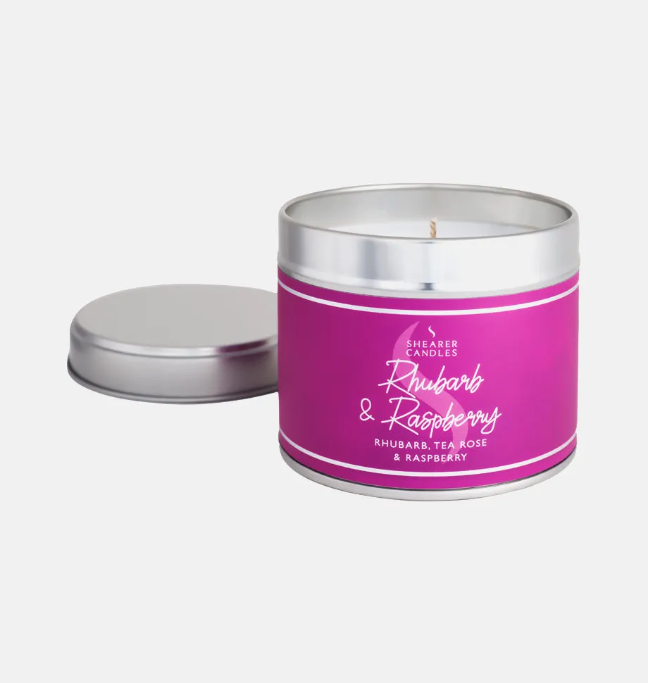 Rhubarb and Raspberry Large Tin Candle