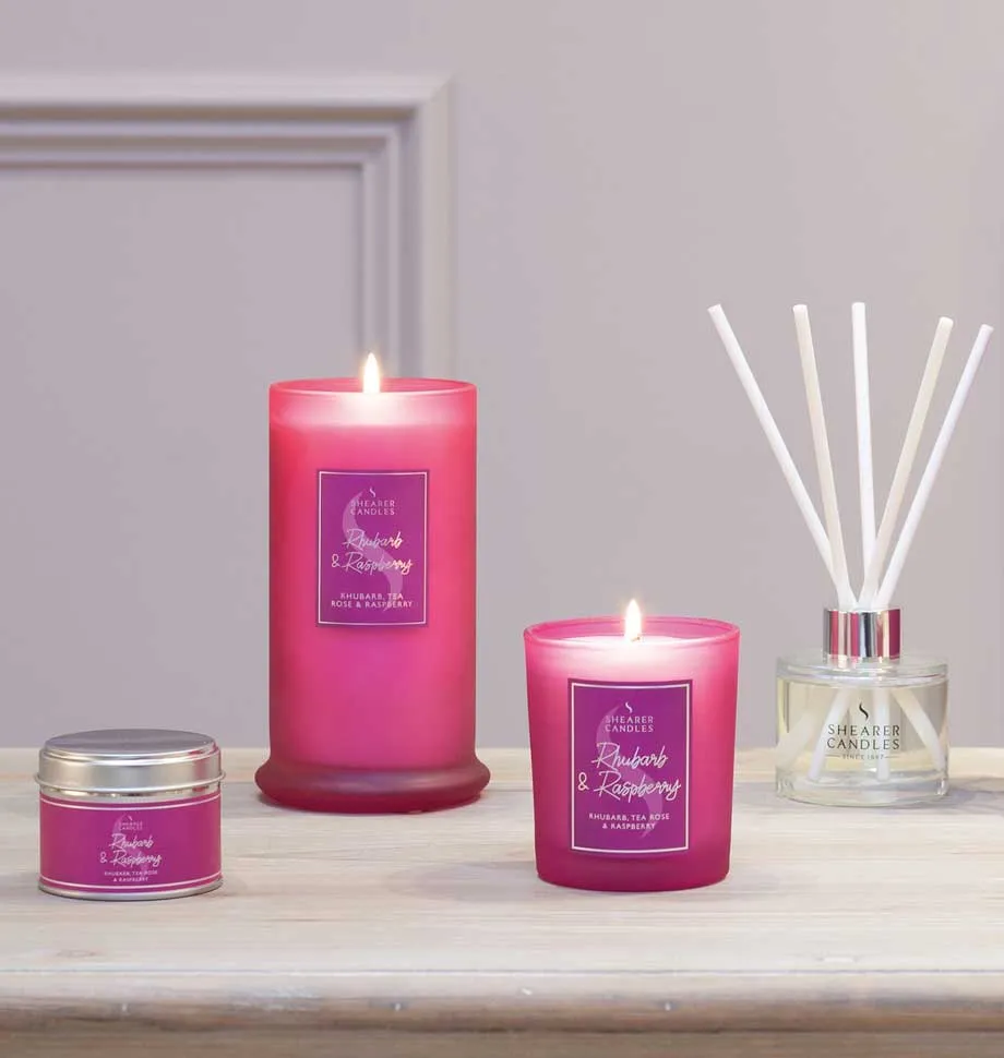 Rhubarb and Raspberry Tall Pillar Jar Candle