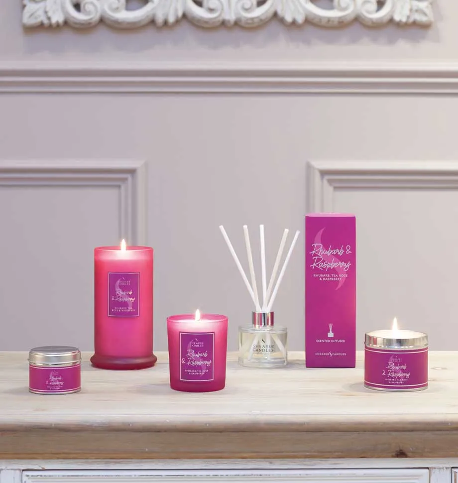 Rhubarb and Raspberry Tall Pillar Jar Candle