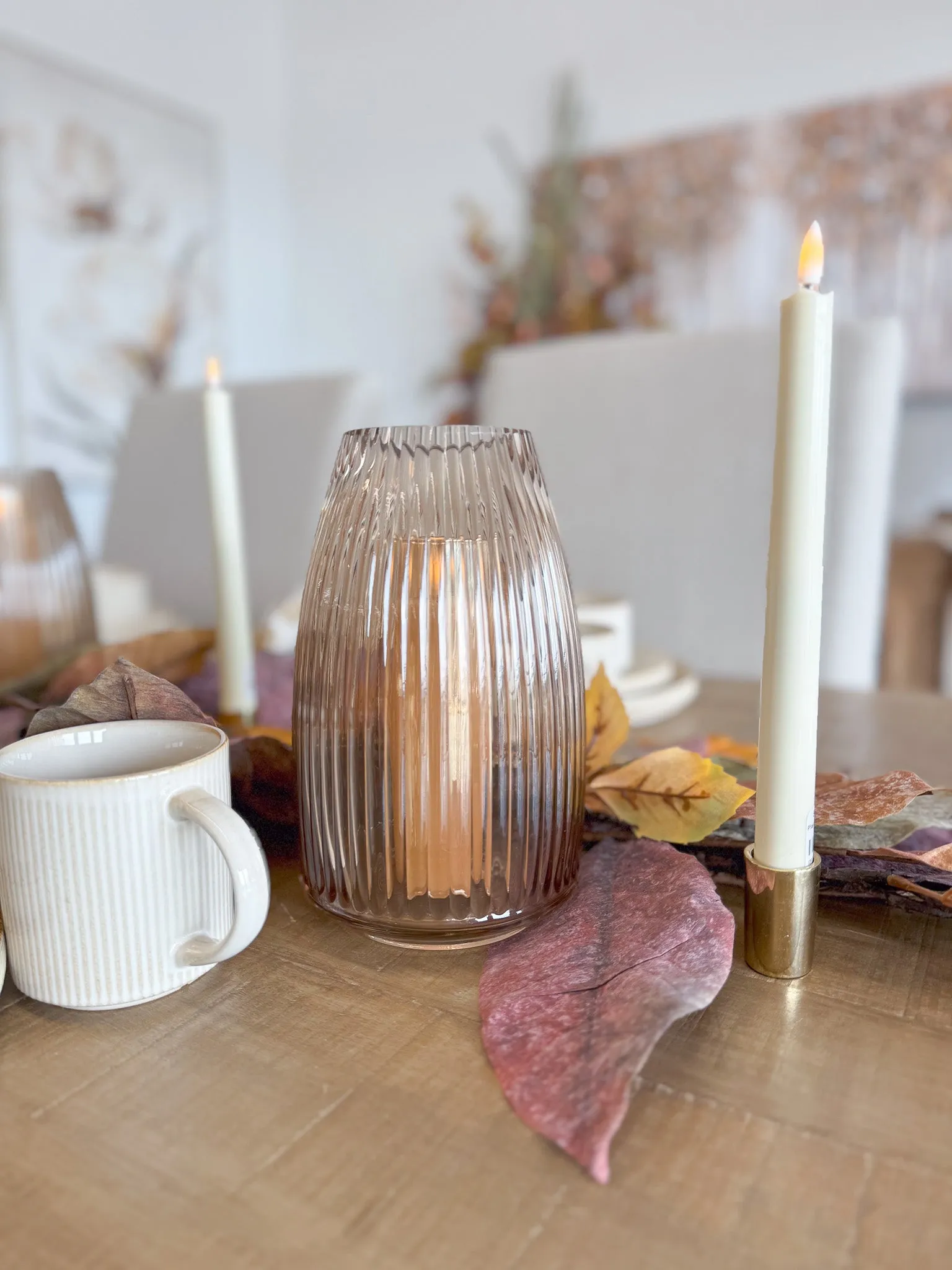 Ribbed Glass Vase