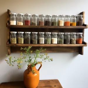 Rustic Elegance: Durable Spice Racks Crafted from Distressed Old Timber