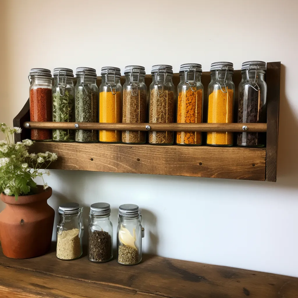 Rustic Elegance: Durable Spice Racks Crafted from Distressed Old Timber