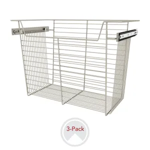 Sidelines / CBSL-241417SN-3 / 24" W Closet Baskets for Custom Closet Systems (3-Pack)
