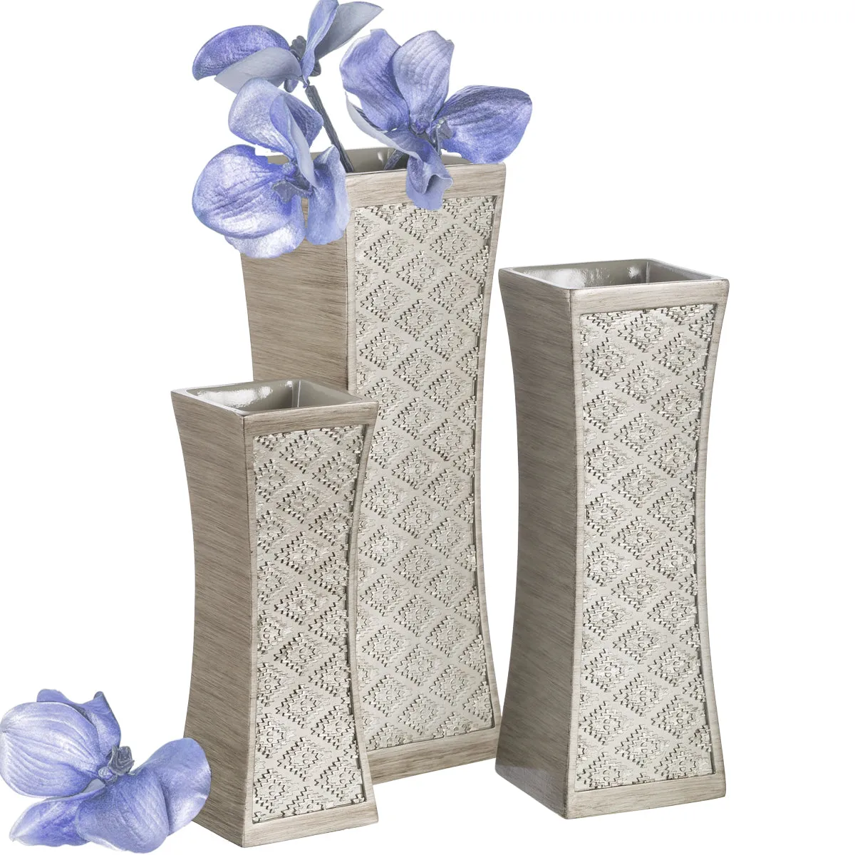 Silver Dublin Decorative Vase Set of 3