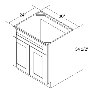 Sink Base Kitchen Cabinet SB30 Milan Slate 30 in. width 34.5 in. height 24 in. depth