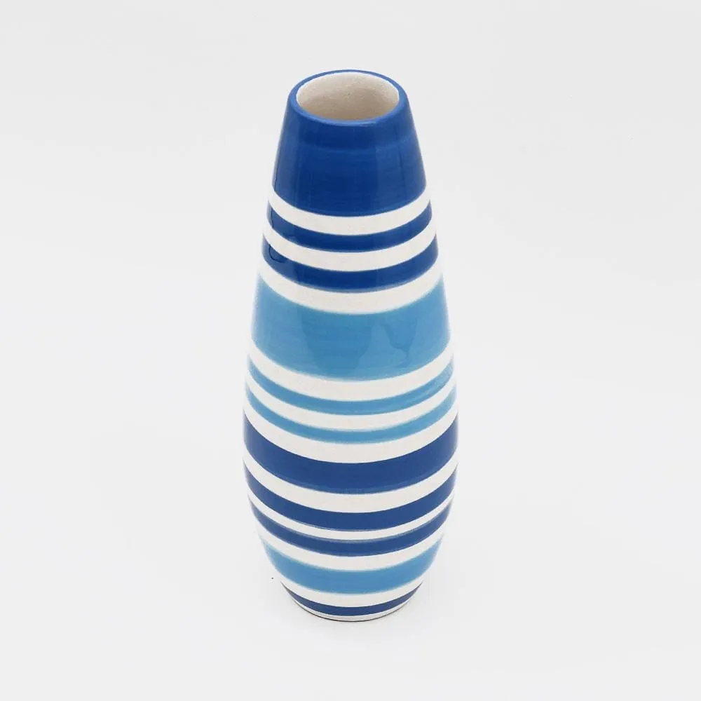 Soliflore en céramique rayé - Bleu
