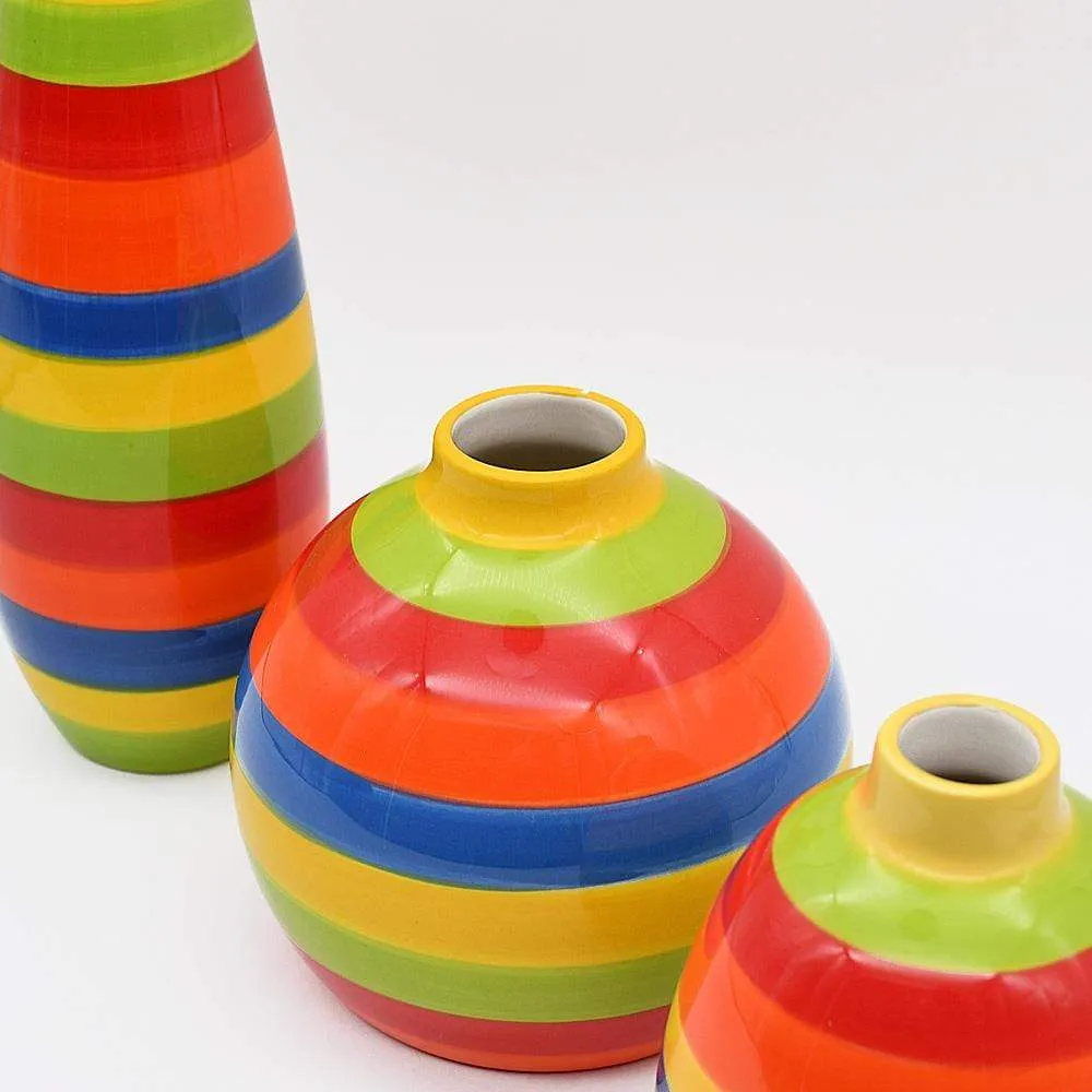 Soliflore en céramique rayé - Multicolore