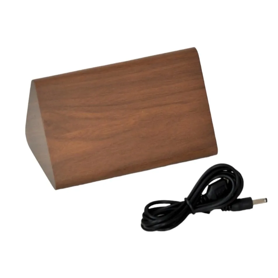 The Procure Store Triangle Shape Wooden Digital Clock- Brown