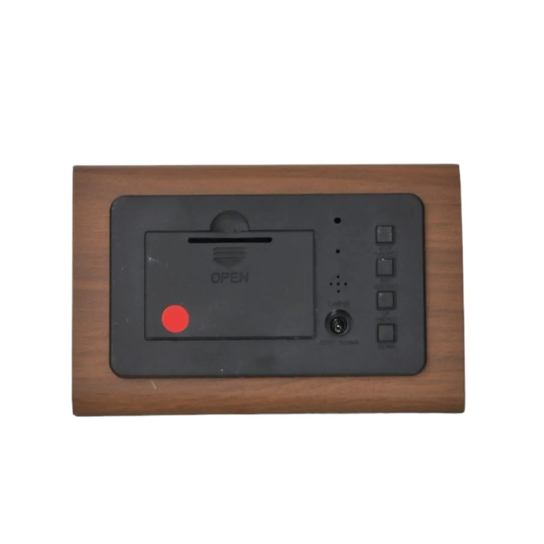 The Procure Store Triangle Shape Wooden Digital Clock- Brown