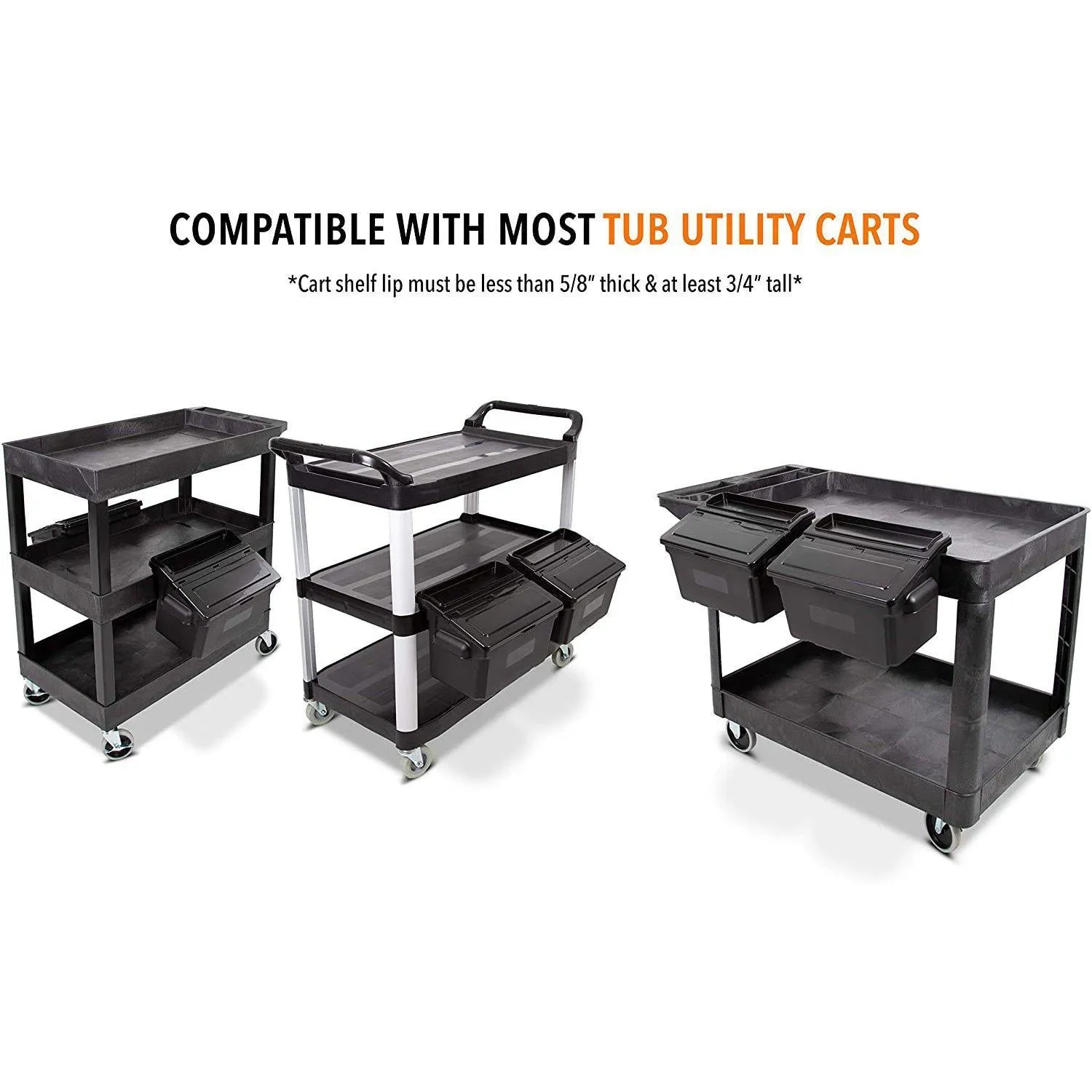 Tubstr Utility Cart Storage Bins - 2 Pack