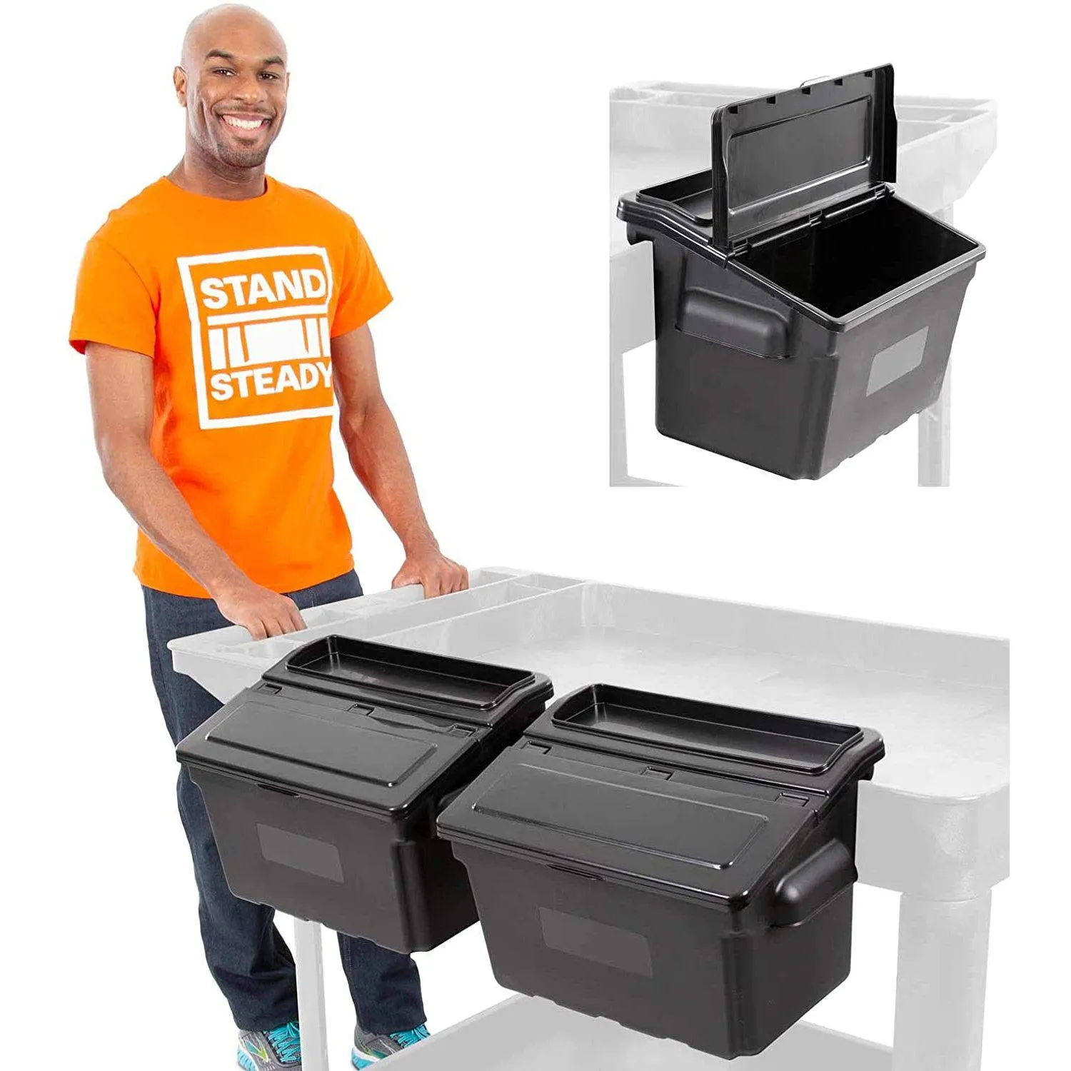 Tubstr Utility Cart Storage Bins - 2 Pack
