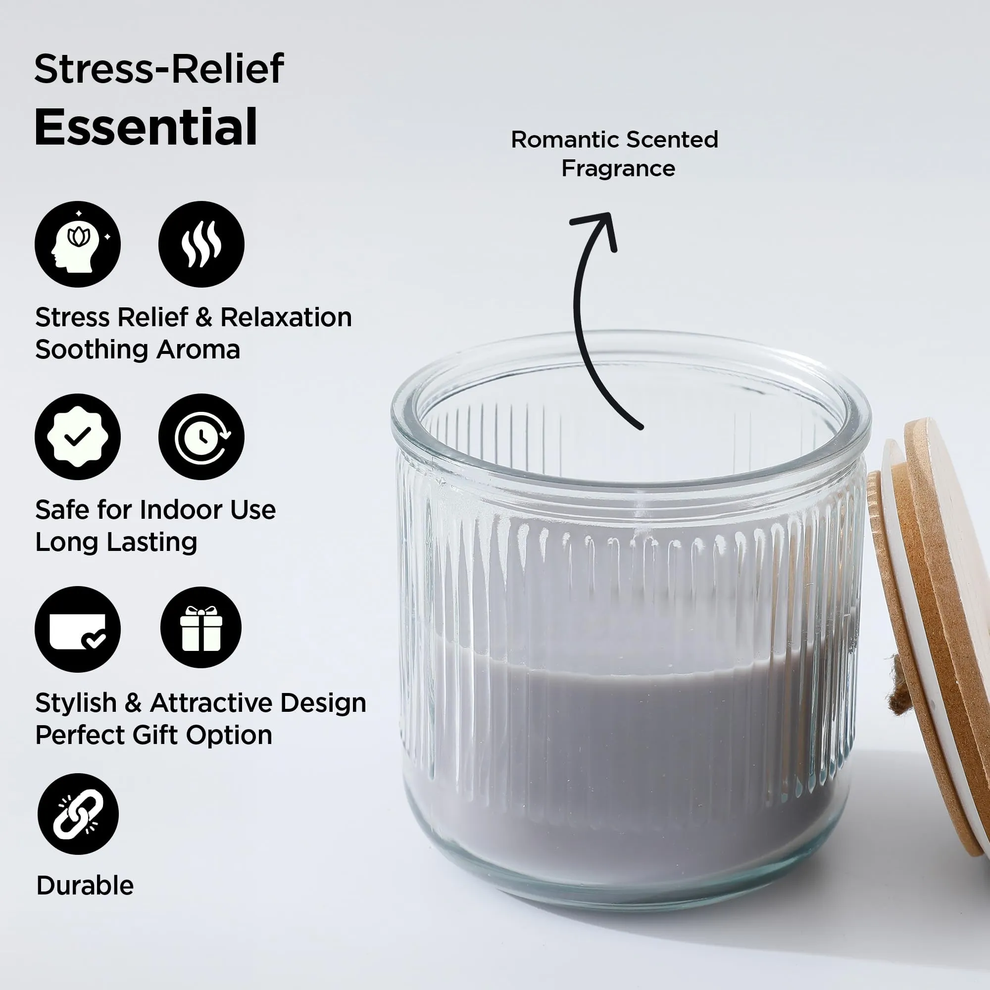 UMAI Glass Jar Scented Candles(40Hrs Burn Time) Romantic Infusion Scented Candles for Gift | Scented Candles for Home Decor | Scented Candles for Bedroom Bathroom | Home Decor Items | Aroma Candle