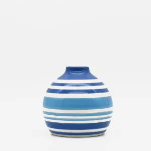 Vase boule rayé - Bleu