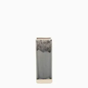 Vase carré en grès "Madeira" - Gris