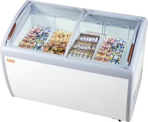 Vevor Ice Cream Display Commercial Freezer 12.8 Cu. Ft. with 4 Wire Baskets and Sliding Glass Doors New