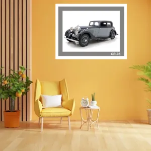 Vintage Car Wall Frames |  Classic Car Wall Decor for Living Room White Photo Frame ( 14X18, 1Pcs)