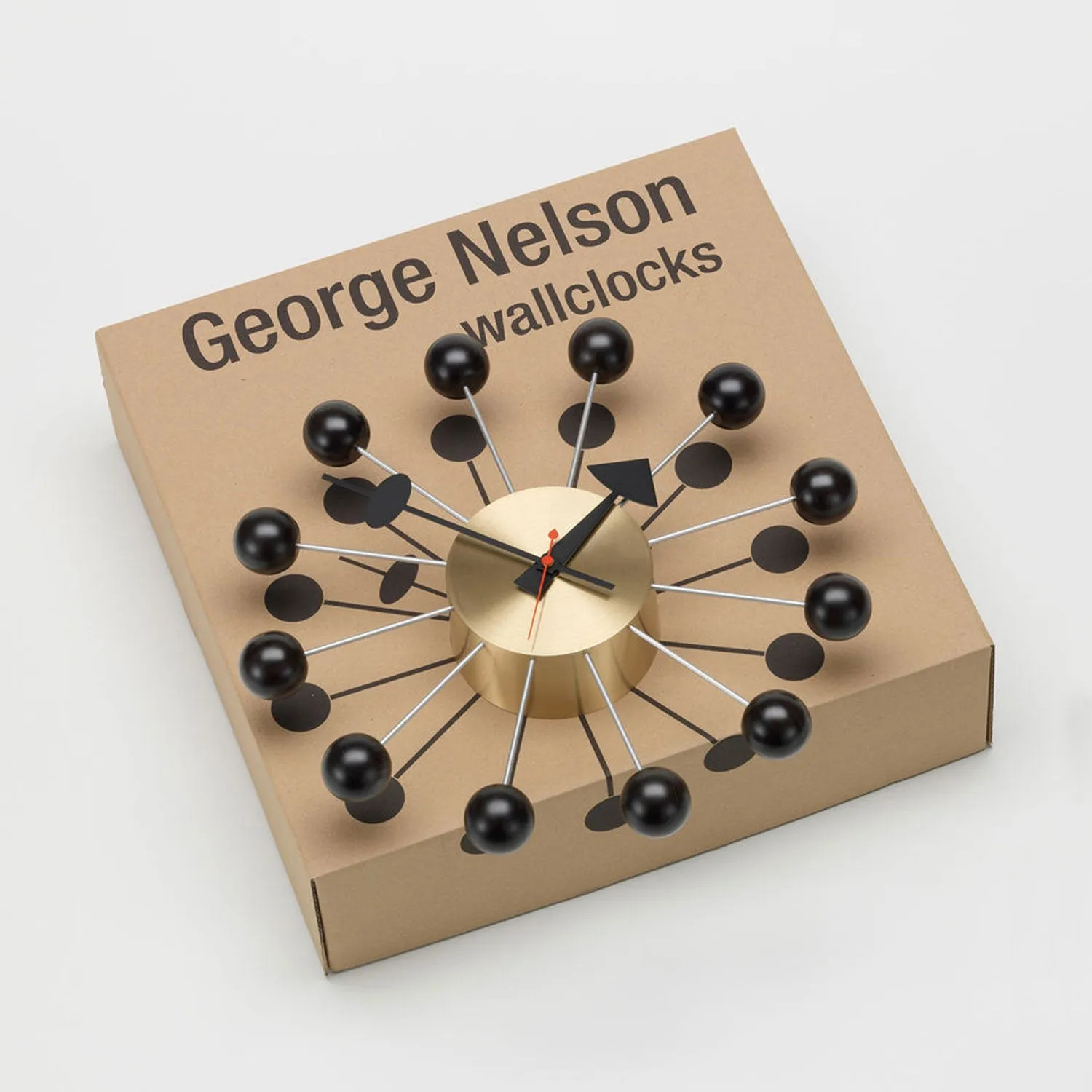 vitra | george nelson ball clock | black   brass