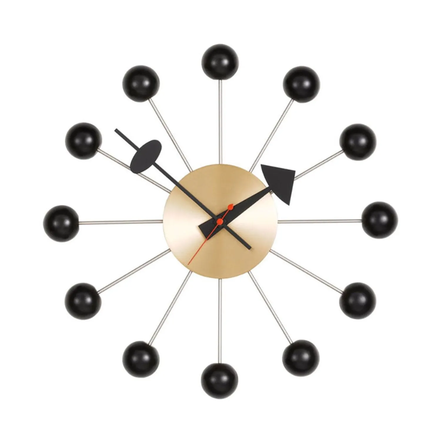 vitra | george nelson ball clock | black   brass