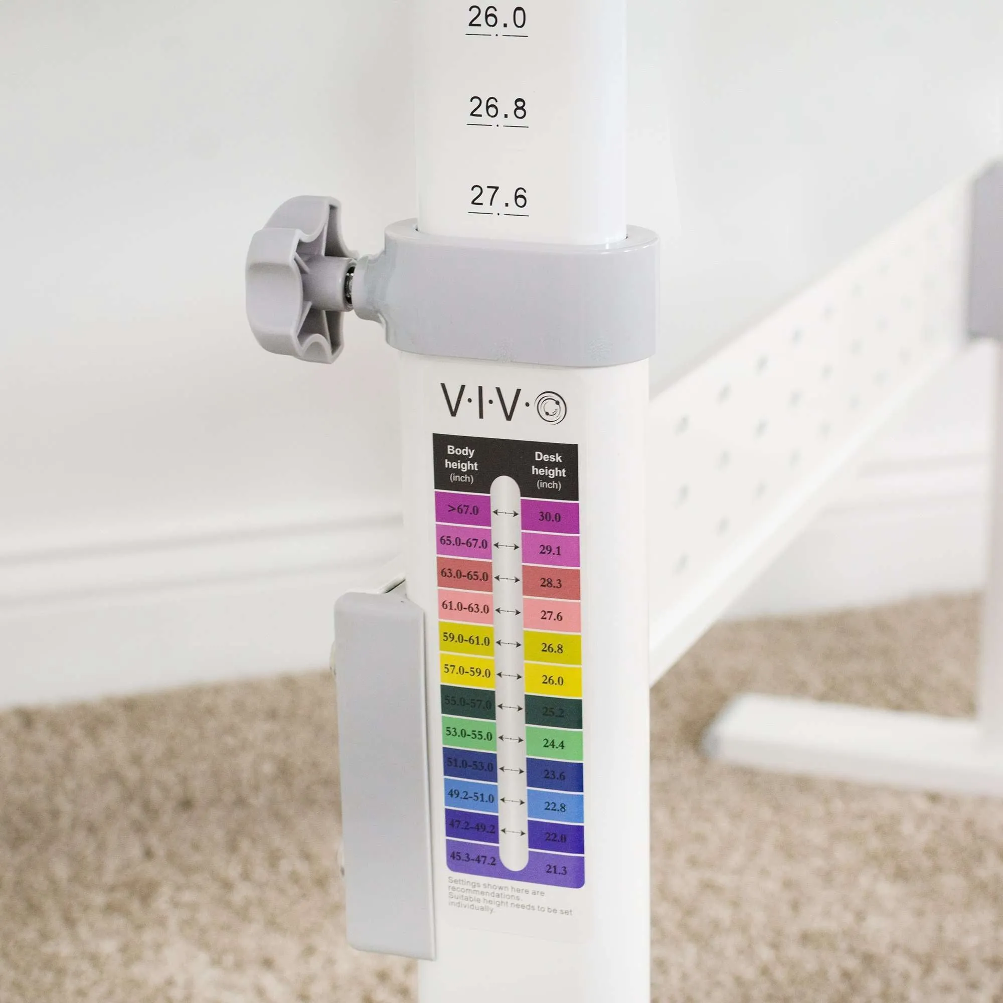 VIVO White Kids' Height-Adjustable Desk Interactive Workstation, DESK-V503G