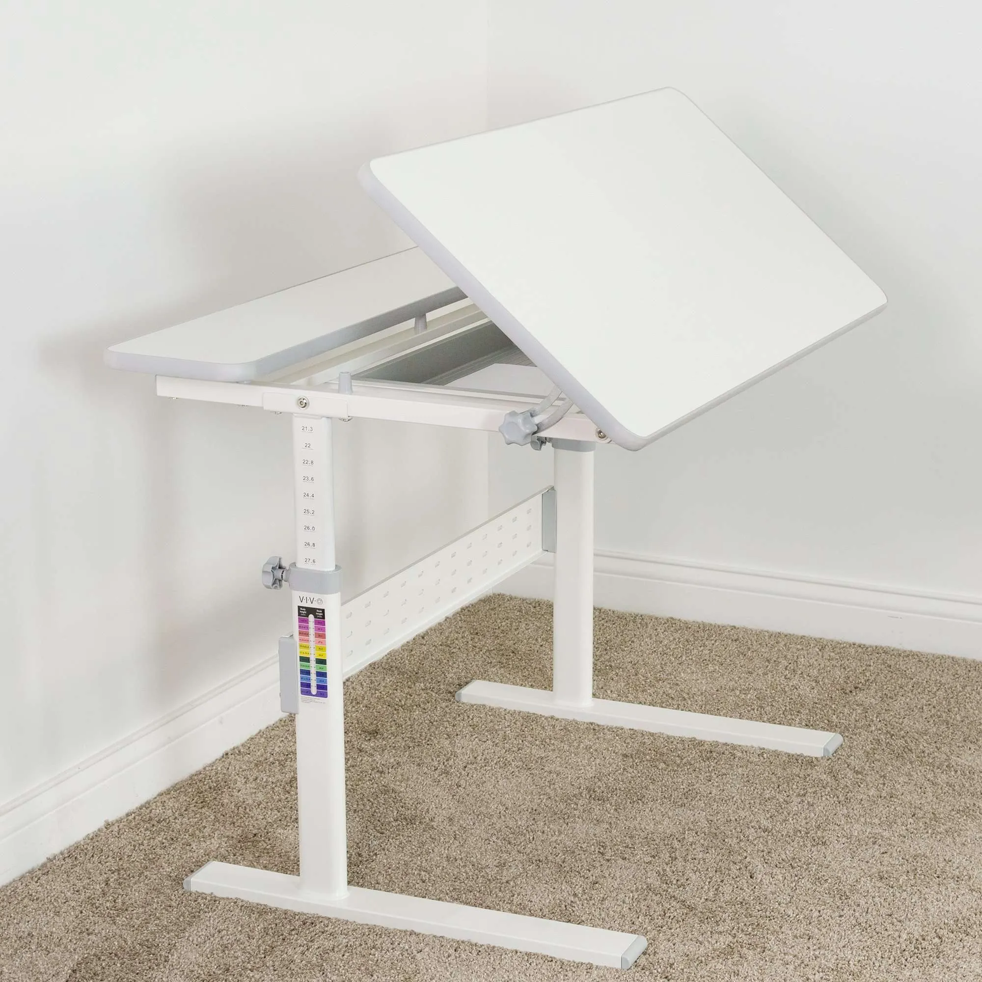 VIVO White Kids' Height-Adjustable Desk Interactive Workstation, DESK-V503G