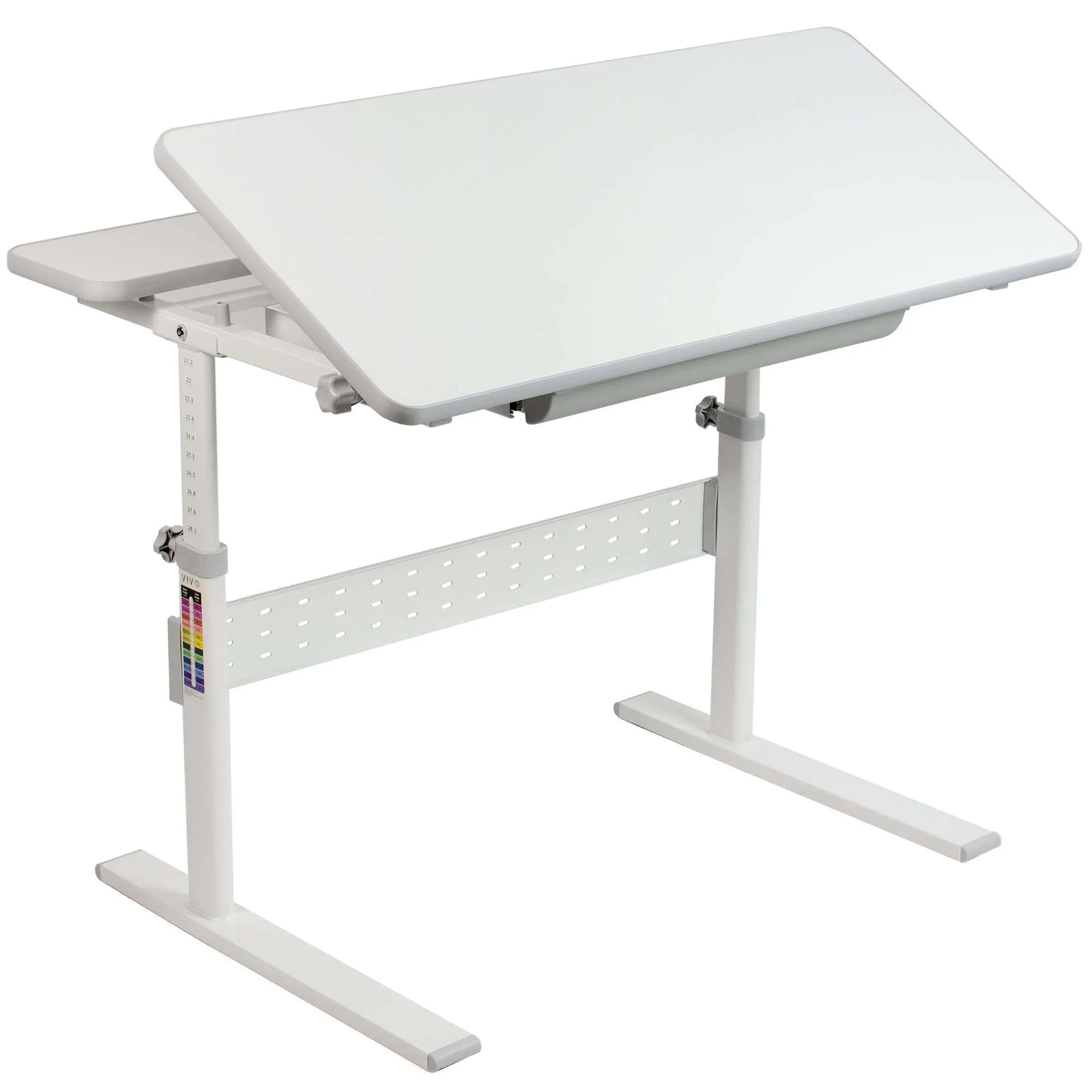 VIVO White Kids' Height-Adjustable Desk Interactive Workstation, DESK-V503G