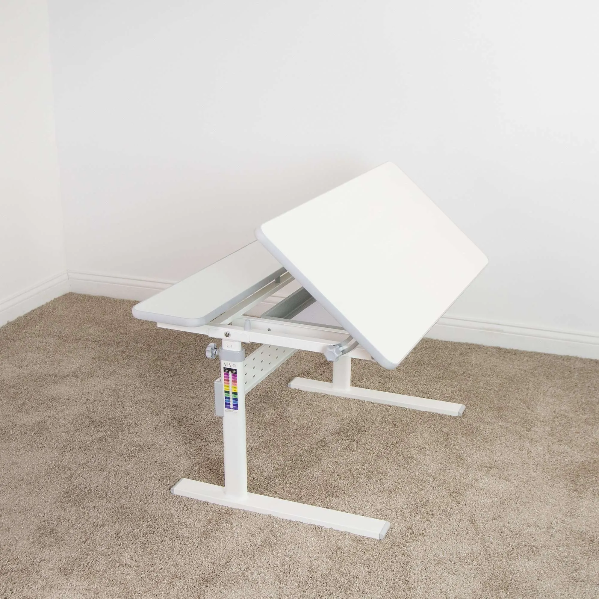 VIVO White Kids' Height-Adjustable Desk Interactive Workstation, DESK-V503G
