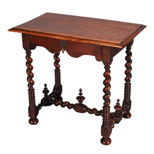 Walnut Side Table on Barley Twist Legs