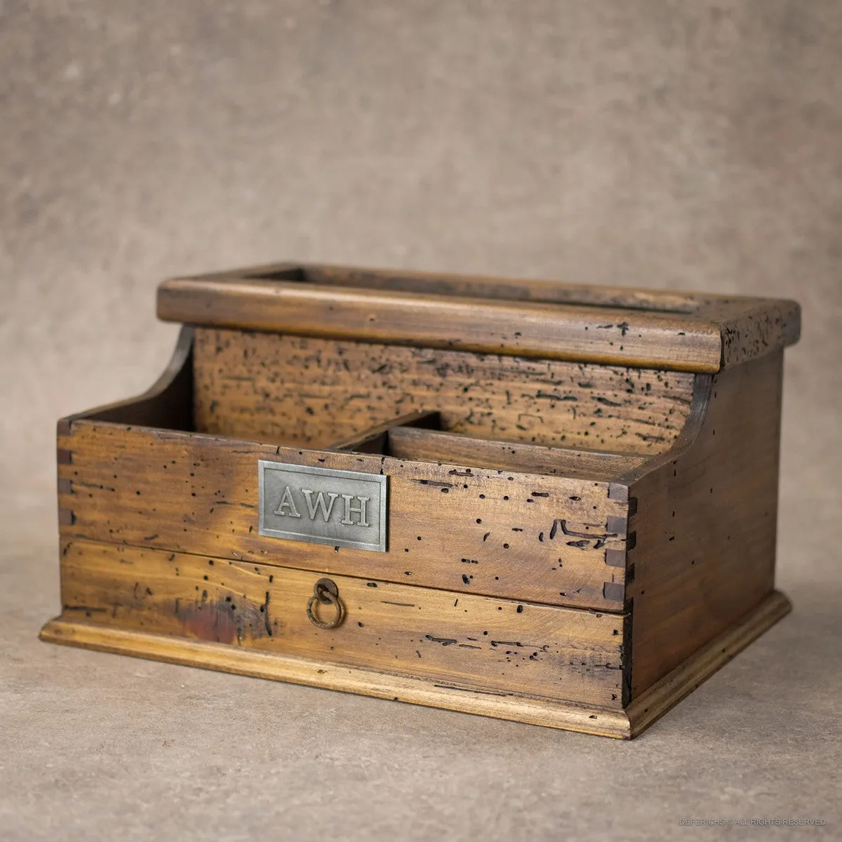 Watch Box with Valet Organizer for 4 Watches and Drawer