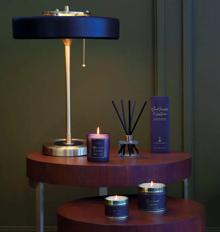 Wood Smoke and Leather Small Tin Candle
