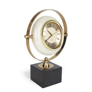 Yagzon Metal Table Clock, Silent Non-Ticking Classic Battery Operated Decorative Mantel Desk Shelf Clock for Living Room Decor - Gold